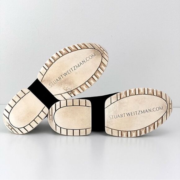 Stuart Weitzman Womens Sneakers 8 SW 612 Suede Black Platform White Slip On - Picture 10 of 10